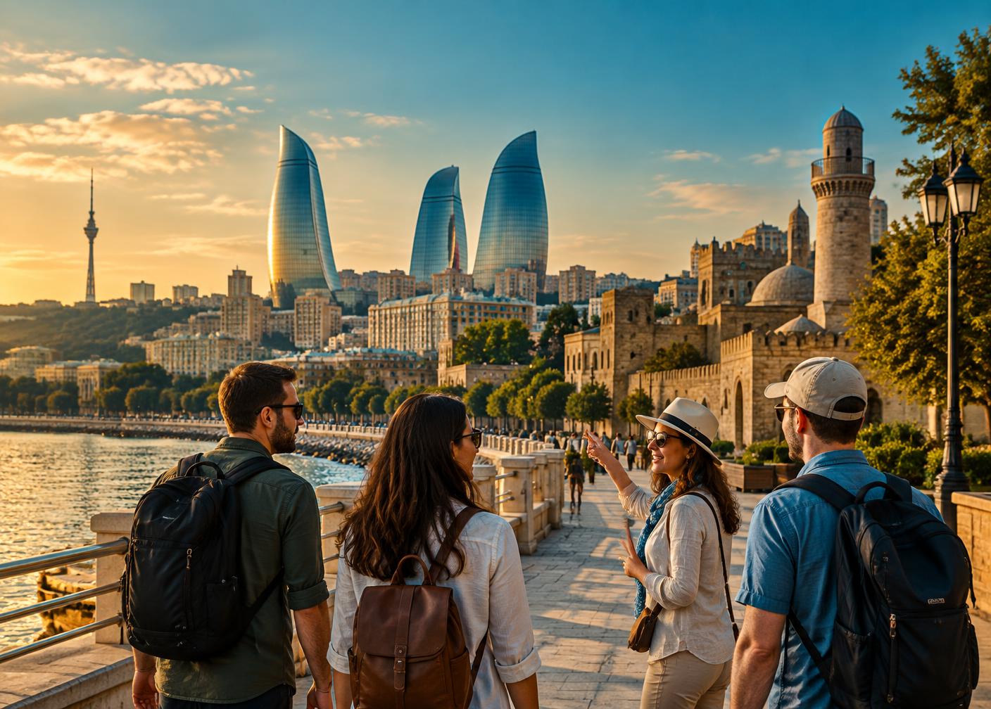 Baku tourism highlights for a BagPack group tour